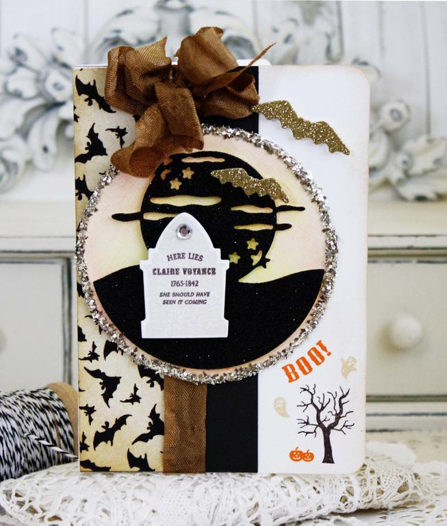 Papertrey Ink Supplies Used:<br />
Stamps:<br />
Haunted Headstones, Petite Places:  Spook...