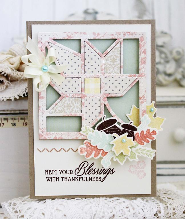 Papertrey Ink Supplies Used:<br />
Stamps:<br />
Quilted:  Autumn, Sew Simple Borders, Choose...