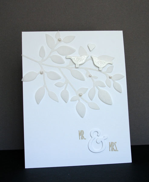 This card is for the PTI SAF 2015 Bridal Challenge to use White On White (W.O.W.)<br />
I used...