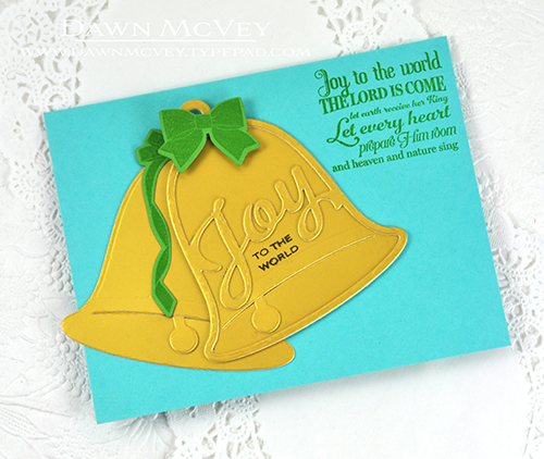 Paper: luxe gold, new leaf, hawaiian shores<br />
Stamps: O Holy Night, Enclosed: Bell, Deck...