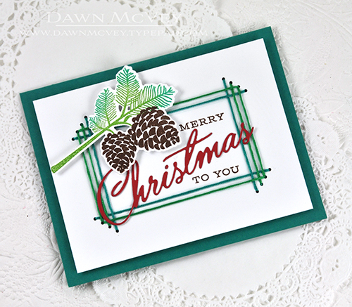 Paper: stamper's select white, tropical teal, pure poppy<br />
Stamps: Christmas Cheer,...