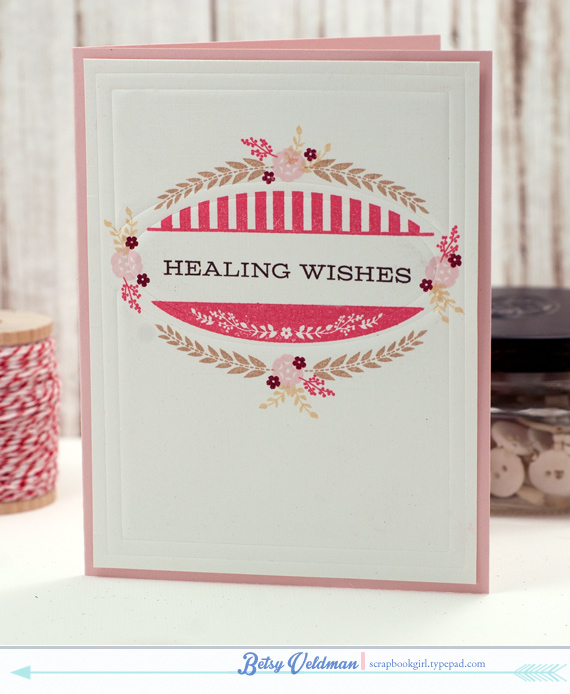 stamps: keep it simple: surgery, tucked in: get well, you&#039;ve been framed: oval<br />
ink:...