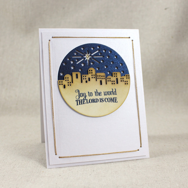 Stamps: Petite Places: Nativity, O Holy Night - Papertrey Ink<br />
Cardstock: White Shimmer,...
