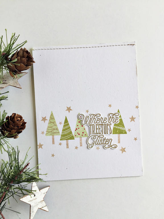 size: 4 1/4&quot; x 5 1/2&quot;<br />
<br />
stamps: Treetops Glisten, Super Stars<br />
<br...