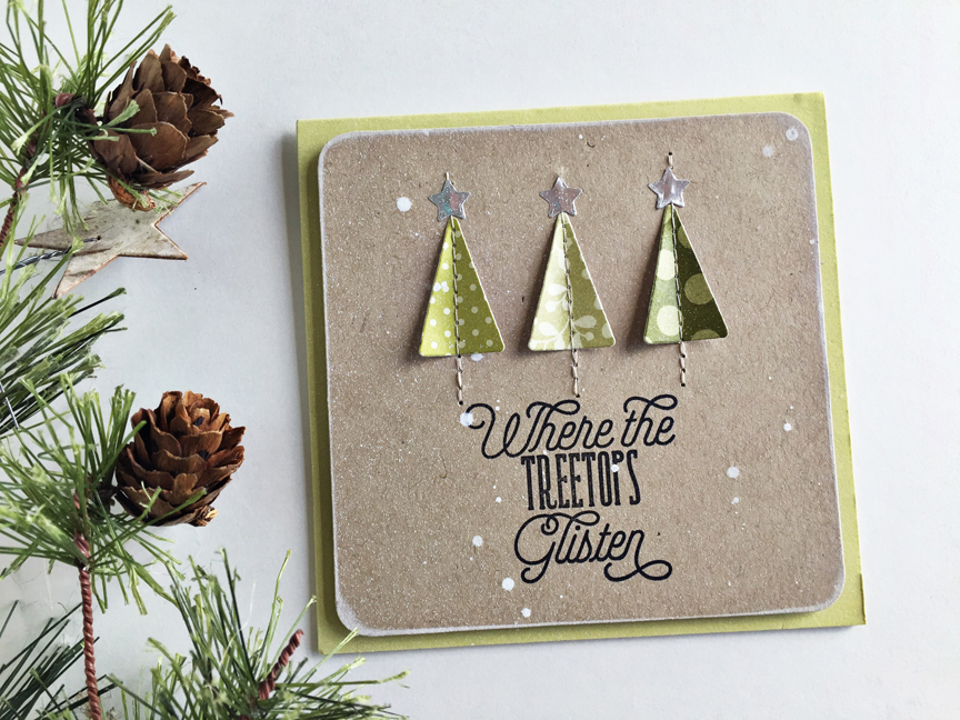 size: 4 1/4&quot; x 4 1/4&quot;<br />
<br />
stamps: Treetops Glisten<br />
<br />
ink: True...