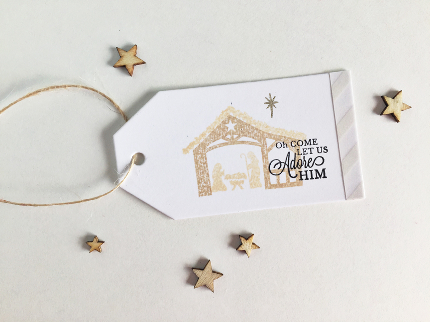 stamps: Petite Places: Nativity <br />
<br />
ink: True Black, Classic Kraft, Fine Linen,...