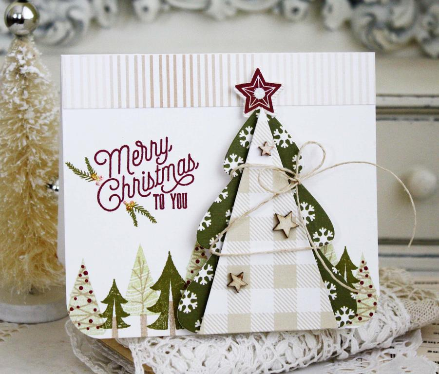 Papertrey Ink Supplies Used:<br />
Stamps:<br />
Treetops Glisten, MIM Mini Kit:  Holiday...