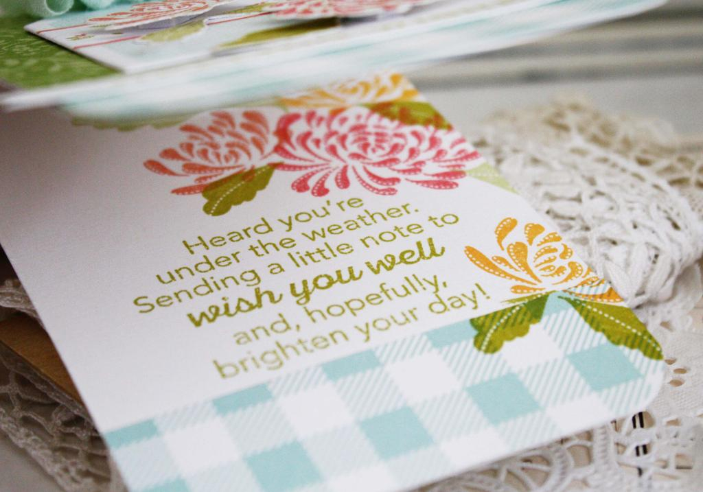 Papertrey Ink Supplies Used:<br />
Stamps:<br />
Tucked In:  Get Well, Keep it Simple:...
