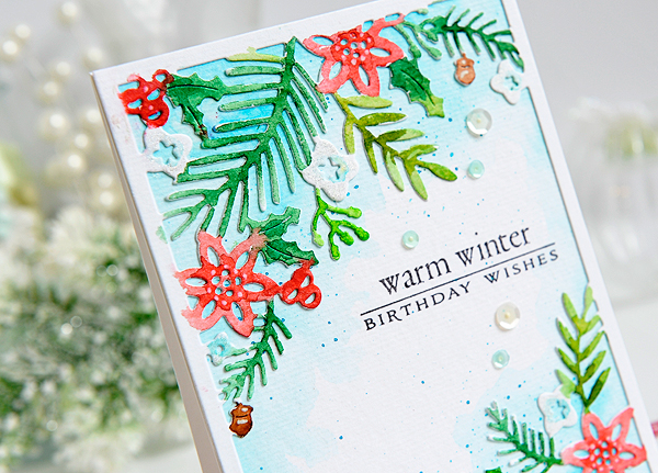 STAMPS: In The Meadow<br />
DIES: Cover Plate:Winter Floral<br />
PAPER: Stampers Select...
