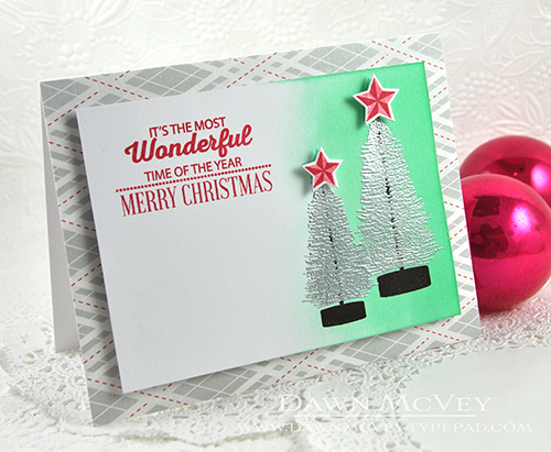 Paper: stamper&#039;s select white, holiday plaid<br />
Stamps: Joyful Christmas<br />
Ink:...