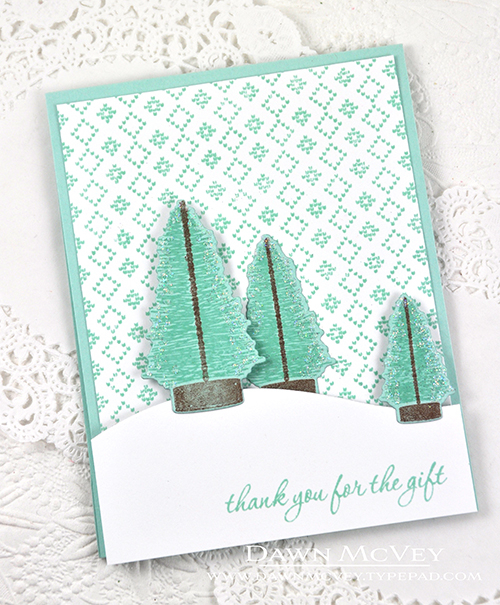 Paper: stamper&#039;s select white, aqua mist<br />
Stamps: Fair Isle Borders, Keep it Simple:...