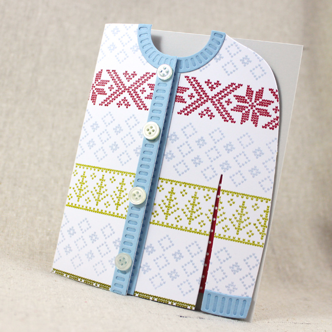 Stamps: Fair Isle Borders, Cup Of Cheer - Papertrey Ink<br />
Cardstock: Spring Rain, Soft...