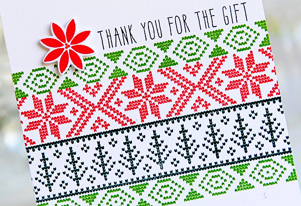 STAMPS: Keep It Simple: Gift Thanks, Fair Isle Borders<br />
INK: New Leaf, Pure Poppy,...