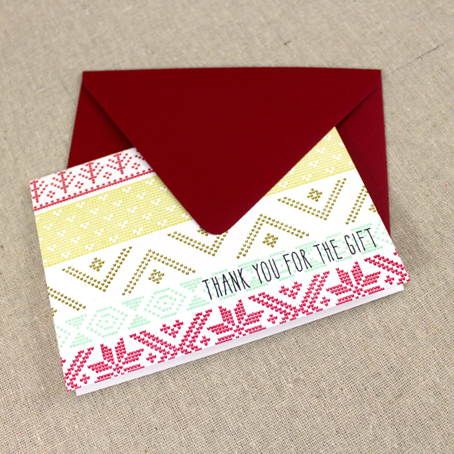 Stamps: Fair Isle Borders, Keep It Simple Gift Thanks - Papertrey Ink<br />
Cardstock: White<br...