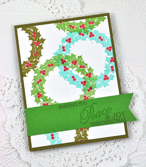 Paper: stamper&#039;s select white, new leaf, ripe avocado<br />
Stamps: Enclosed: Wreath<br />...