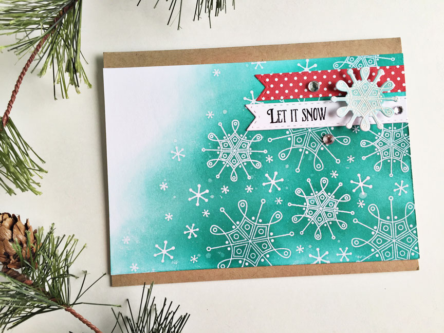 size: 5 1/2&quot; x 4 1/4&quot;<br />
<br />
stamps: Snowflake Sparkle<br />
<br />
ink:...