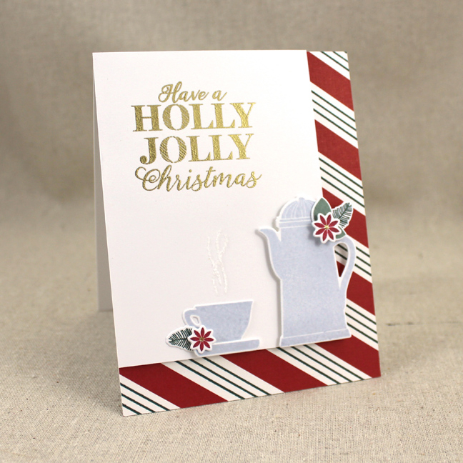 Stamps: Cup Of Cheer, Background Basics: Plaid Builder, Candy Cane Christmas - Papertrey Ink<br...