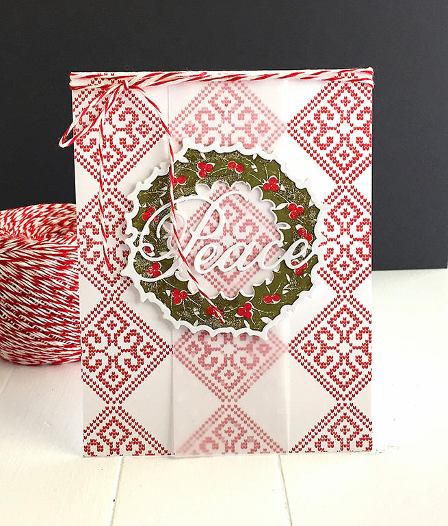 STAMPS: Enclosed: Wreath, Fair Isle Borders<br />
INK: Pure Poppy, Ripe Avocado<br />
PAPER:...