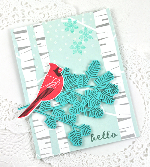 Paper: aqua mist, Winter Woods, hawaiian shores, stamper&#039;s select white<br />
Stamps:...