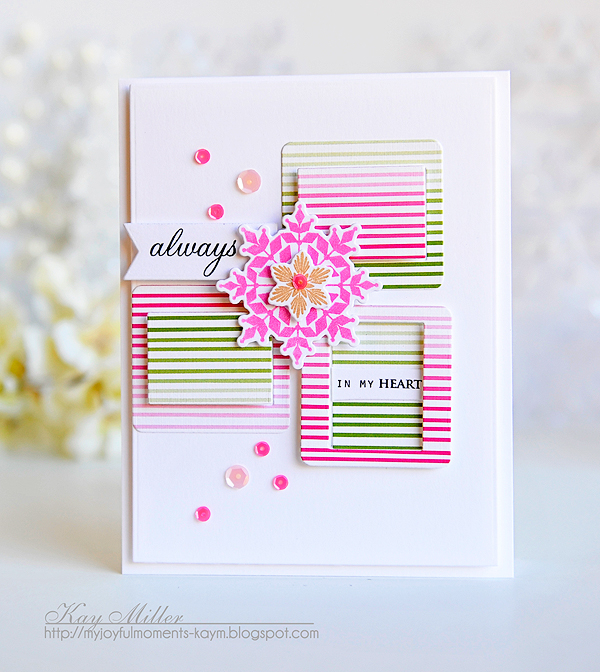 STAMPS: Mini Slide Frame, Mat Stack 3 Collection, Fab Flakes<br />
DIES: Mini Slide Frame, Fab...