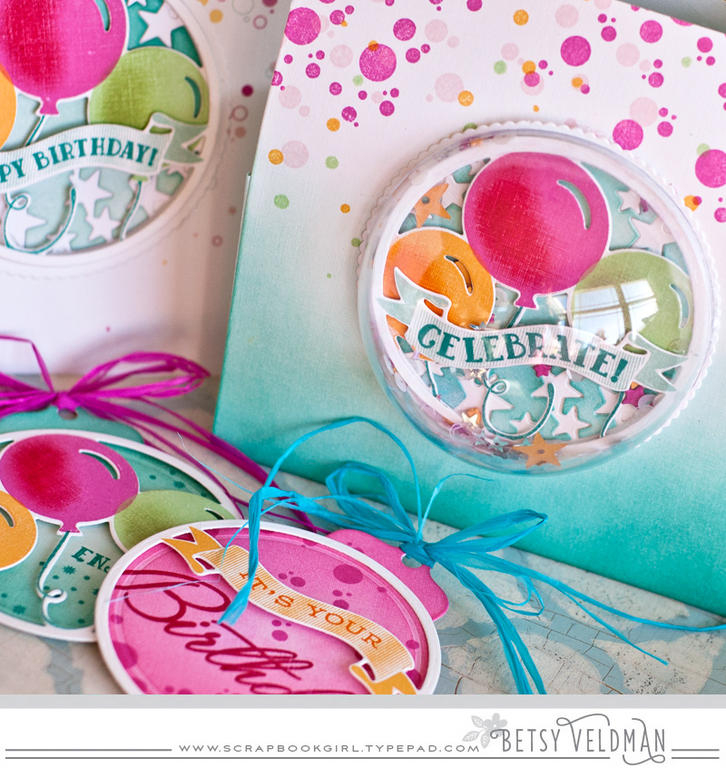 stamps: scene it: celebration, birthday cheer, confetti toss<br />
ink: summer sunrise,...