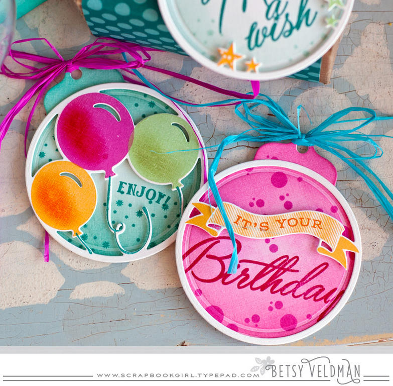 stamps: scene it: celebration, birthday cheer<br />
ink: summer sunrise, raspberry fizz, pure...