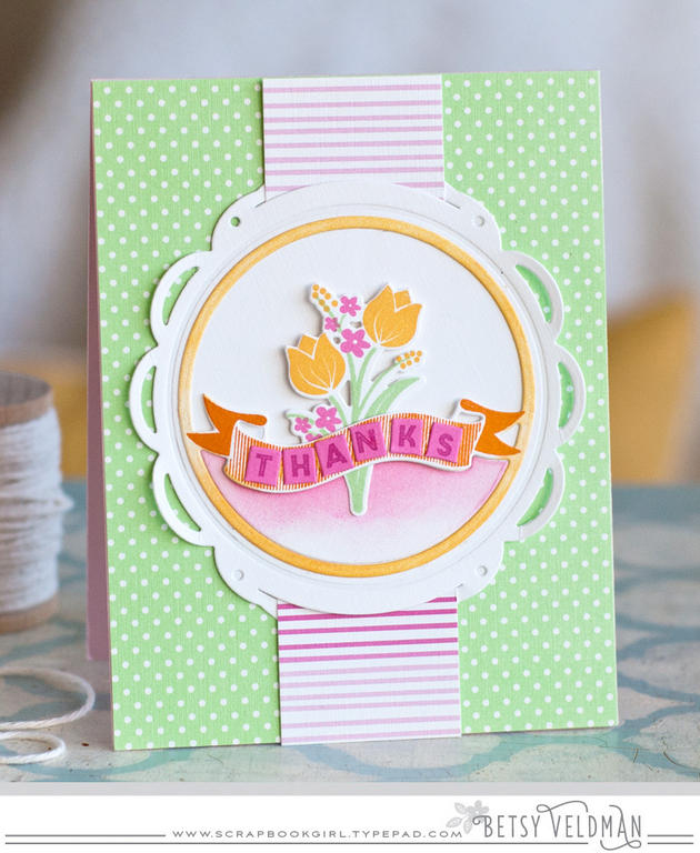 stamps: scene it: celebration, bitty bouquets, type strips III<br />
ink: hibiscus burst,...