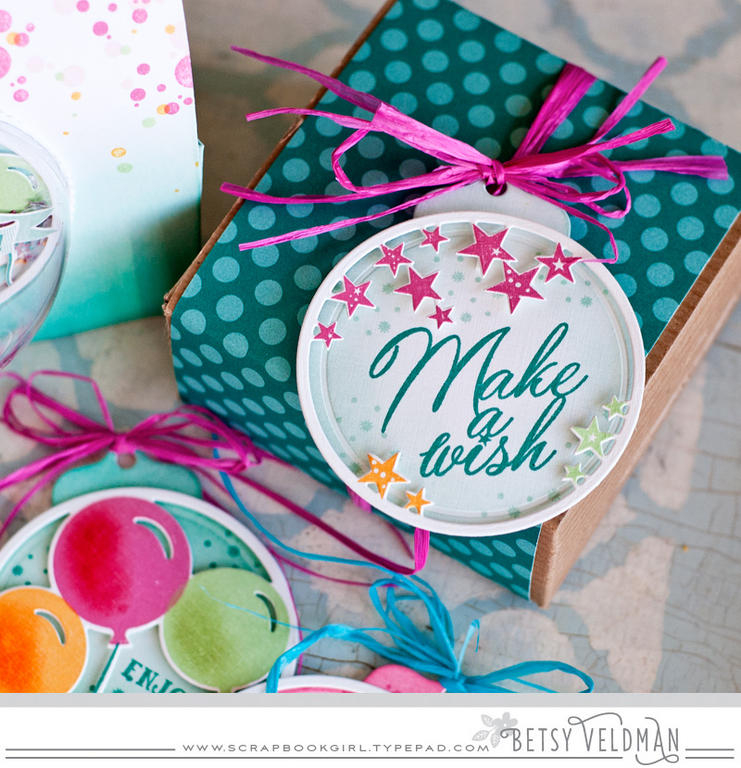stamps: scene it: celebration, birthday cheer<br />
ink: summer sunrise, raspberry fizz, pure...