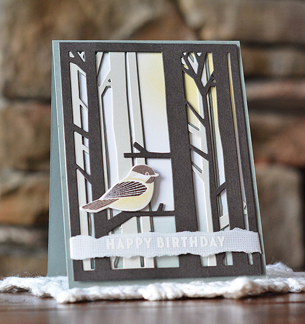 STAMPS: Winter Woods, Keep It Simple: Birthday II<br />
DIES: Winter woods Cover Plate, Winter...