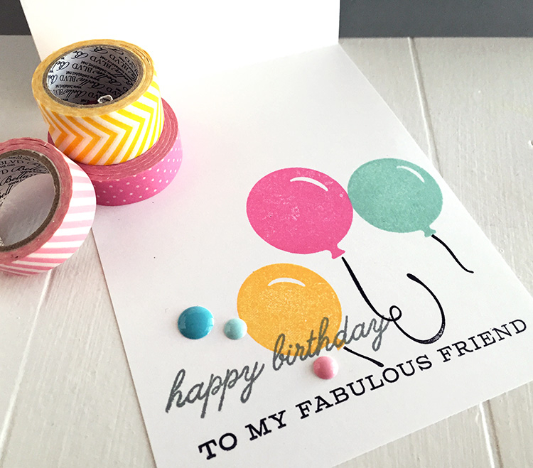 STAMPS: Birthday Cheer, Keep It Simple: Birthday II<br />
INK: True Black, Stormy Seas, Summer...