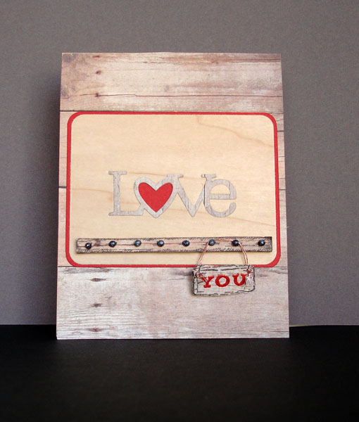 The bg. is a piece of designer paper (also used for the inlaid word LOVE).  The center panel is...
