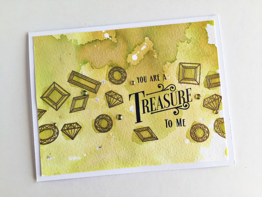 size: 5 1/2&quot; x 4 1/4&quot;<br />
<br />
stamps: You&#039;re a Gem<br />
<br />
ink:...