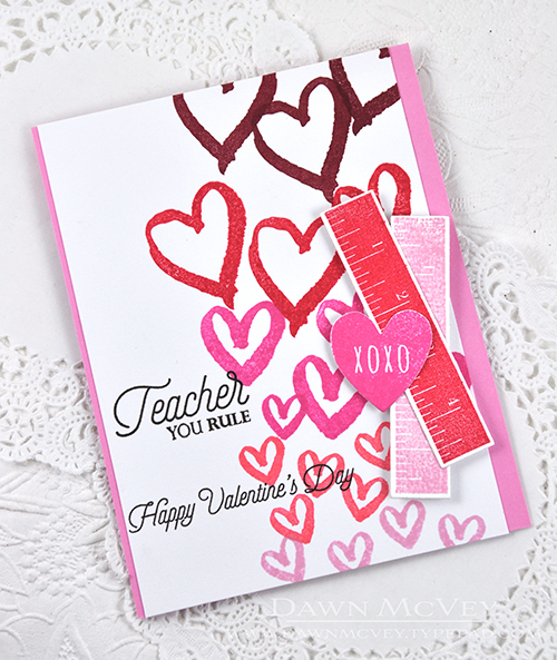 Paper: stamper&#039;s select white, white linen, lovely lady<br />
Stamps: XOXO, Be Mine,...