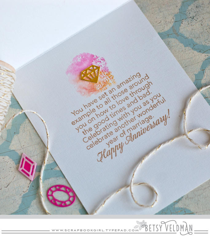stamps: you&#039;re a gem, tucked in: anniversary<br />
ink: classic kraft, fine linen,...