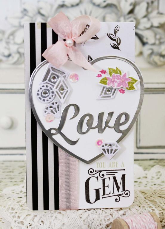 Papertrey Ink Supplies Used:<br />
Stamps:<br />
Enclosed:  Heart and You&#039;re a Gem<br />...