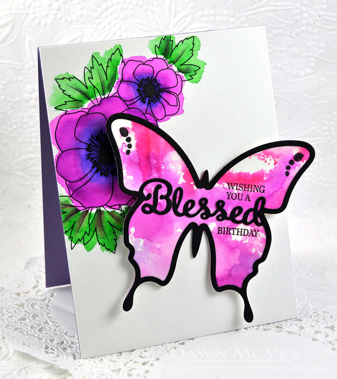 Paper: watercolor paper, smokey shadow, winter wisteria, Bold Blossoms watercolor coloring...