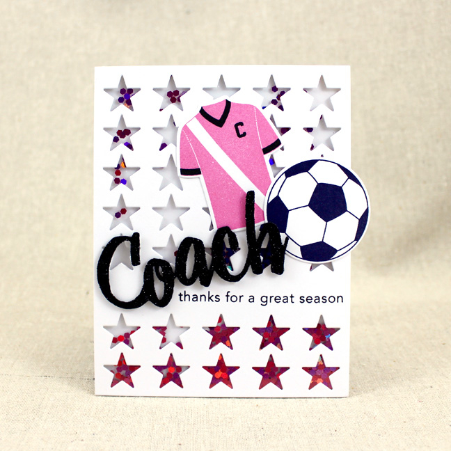 Stamps: Go For The Goal, Thanks, Coach - Papertrey Ink<br />
Cardstock: True Black, Clear...