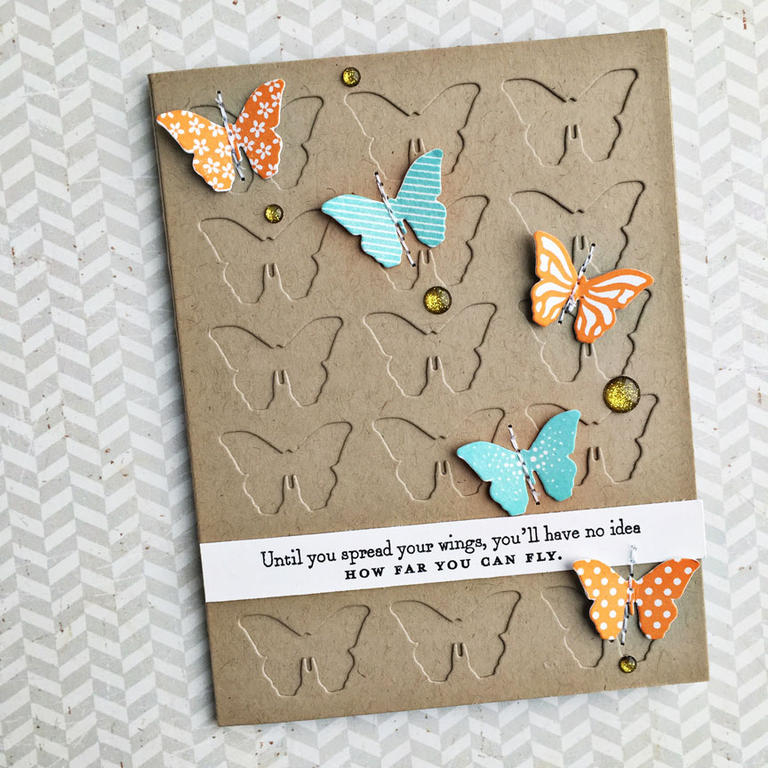 size: 4 1/4&quot; x 5 1/2&quot;<br />
<br />
stamps: Bitty Butterflies<br />
<br />
ink:...