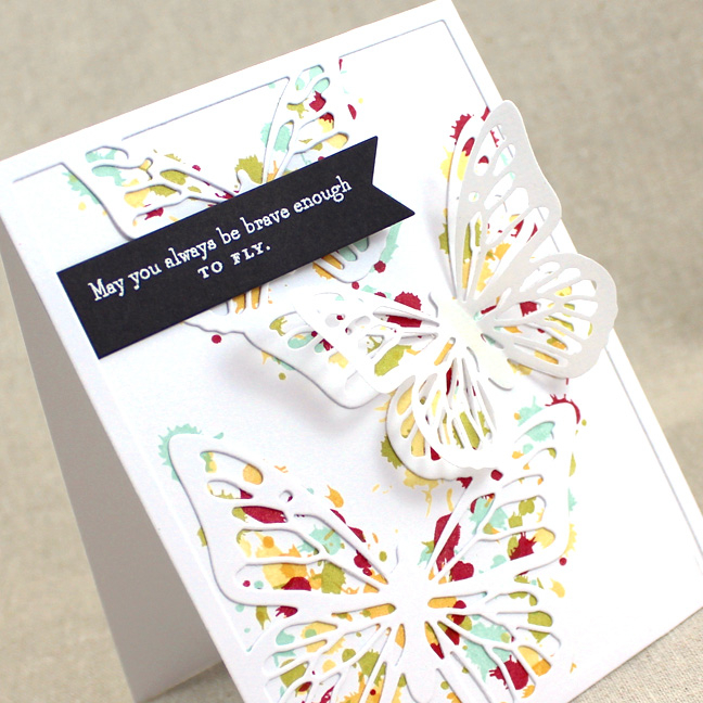 Stamps: Drips &amp; Dribbles, Bitty Butterflies - Papertrey Ink<br />
Cardstock: Linen Vellum,...