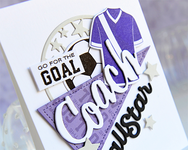 STAMPS: Go For The Goal<br />
DIES: Go For The Goal, Scene It: Celebration, Joyful Christmas,...