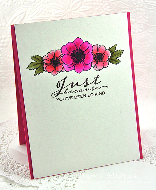 Paper: raspberry fizz, Bold Blossoms watercolor coloring page<br />
Stamps: Mum&#039;s the...