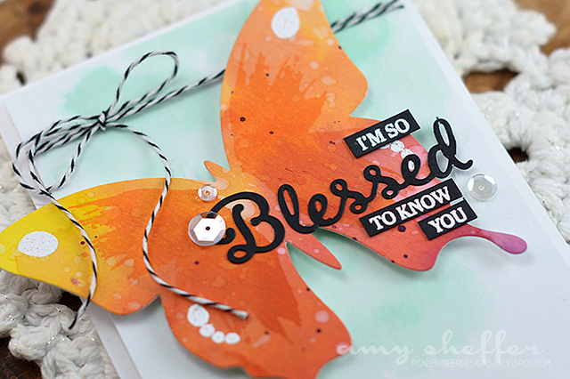 STAMPS: Enclosed: Butterfly<br />
DIES: Enclosed: Butterfly<br />
INK: VersaMark<br />
PAPER:...