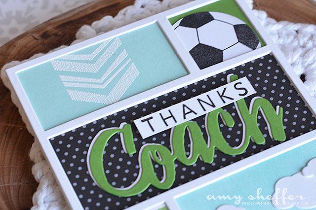 STAMPS: Go for the Goal, Thanks, Coach, Ribbon Slider Sentiments<br />
DIES: Thanks, Coach;...