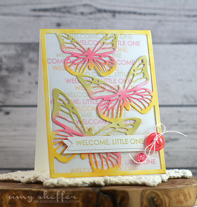 STAMPS: Keep It Simple: Baby<br />
DIES: Cover Plate: Butterfly, Tag Sale: Quilted<br />
INK:...