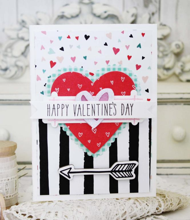 Papertrey Ink Supplies Used:<br />
Stamps:<br />
Outlined, Keep it Simple:  Valentine<br />...