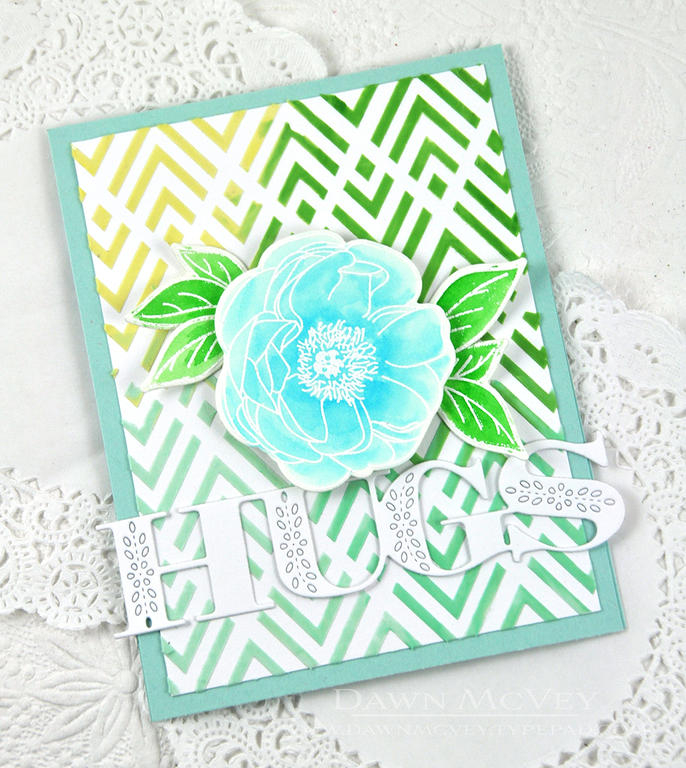 Paper: stamper&#039;s select white, aqua mist, watercolor<br />
Stamps: Peonies on Parade<br />...
