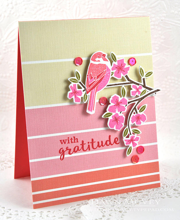 Paper: berry sorbet, stamper&#039;s select white, Spring Woods<br />
Stamps: Spring Woods<br />...