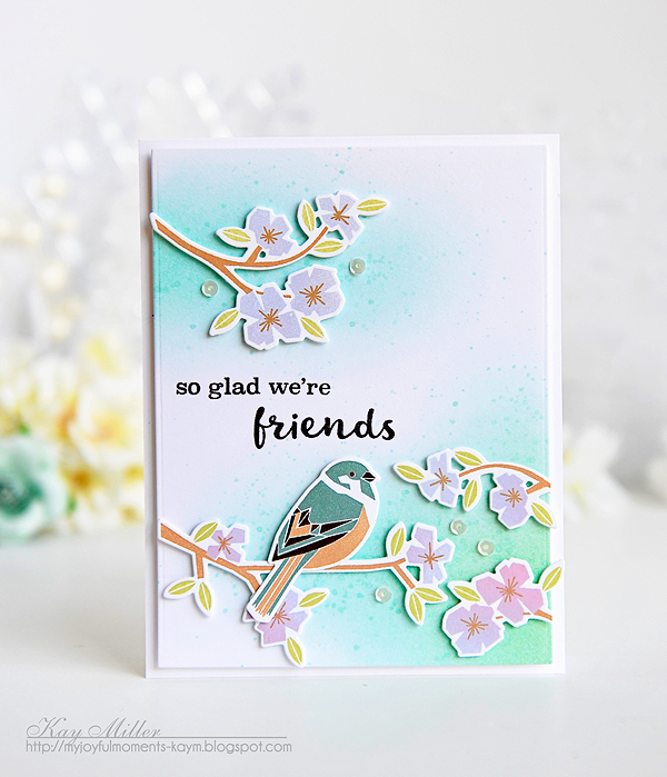 STAMPS: Spring Woods<br />
DIES: Spring Woods<br />
INK: Classic Kraft, Hawaiian Shores, Ocean...