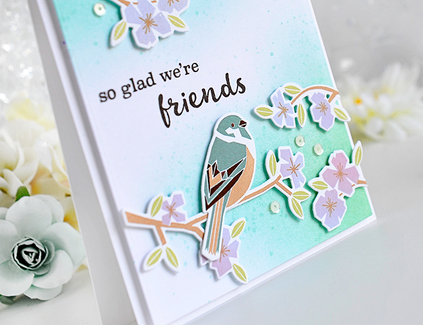STAMPS: Spring Woods<br />
DIES: Spring Woods<br />
INK: Classic Kraft, Hawaiian Shores, Ocean...