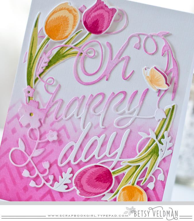 stamps: tulip time<br />
ink: hibiscus burst, raspberry fizz, pure poppy, harvest gold, summer...